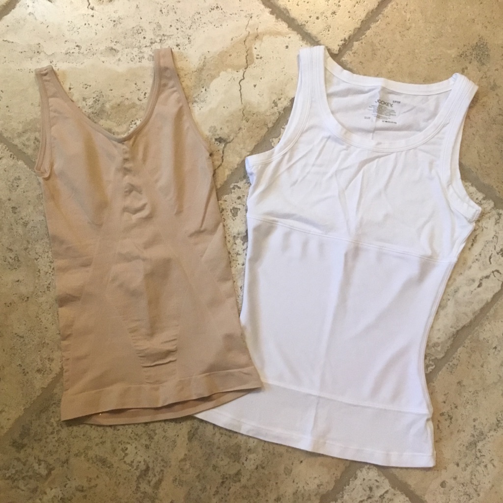 2 Jockey Nude White Body Shapers Tank Tops S